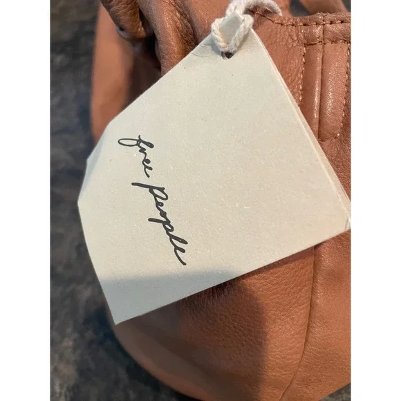 Free People Head Over Heels Convertible Crossbody Latte Leather Knotted Handle - Picture 5 of 9